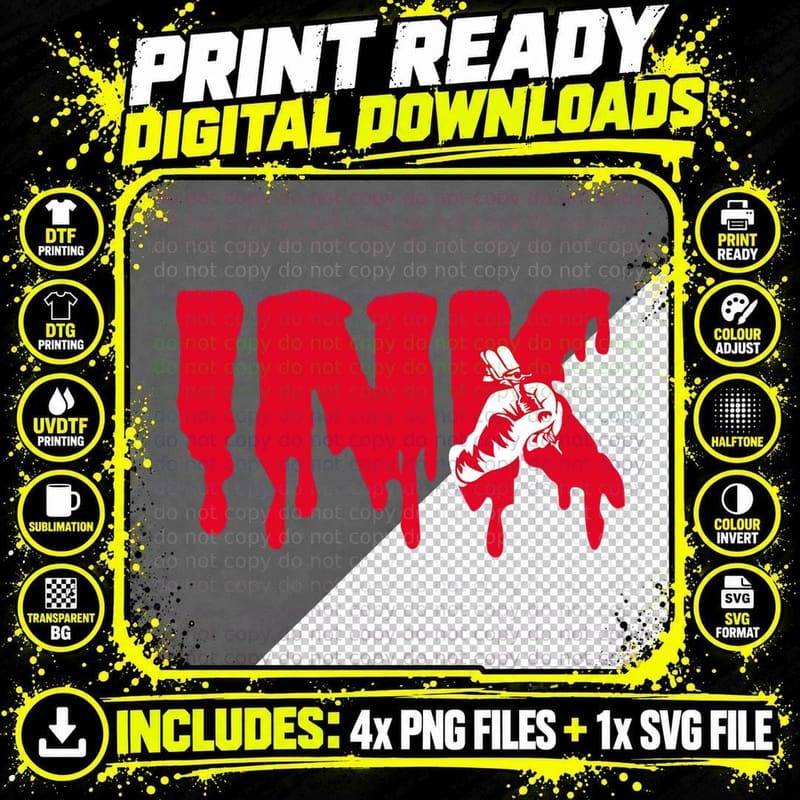 Ink Tattoo Artist Design T-Shirt, Tattoo Art Style Png SVG Digital Bundle