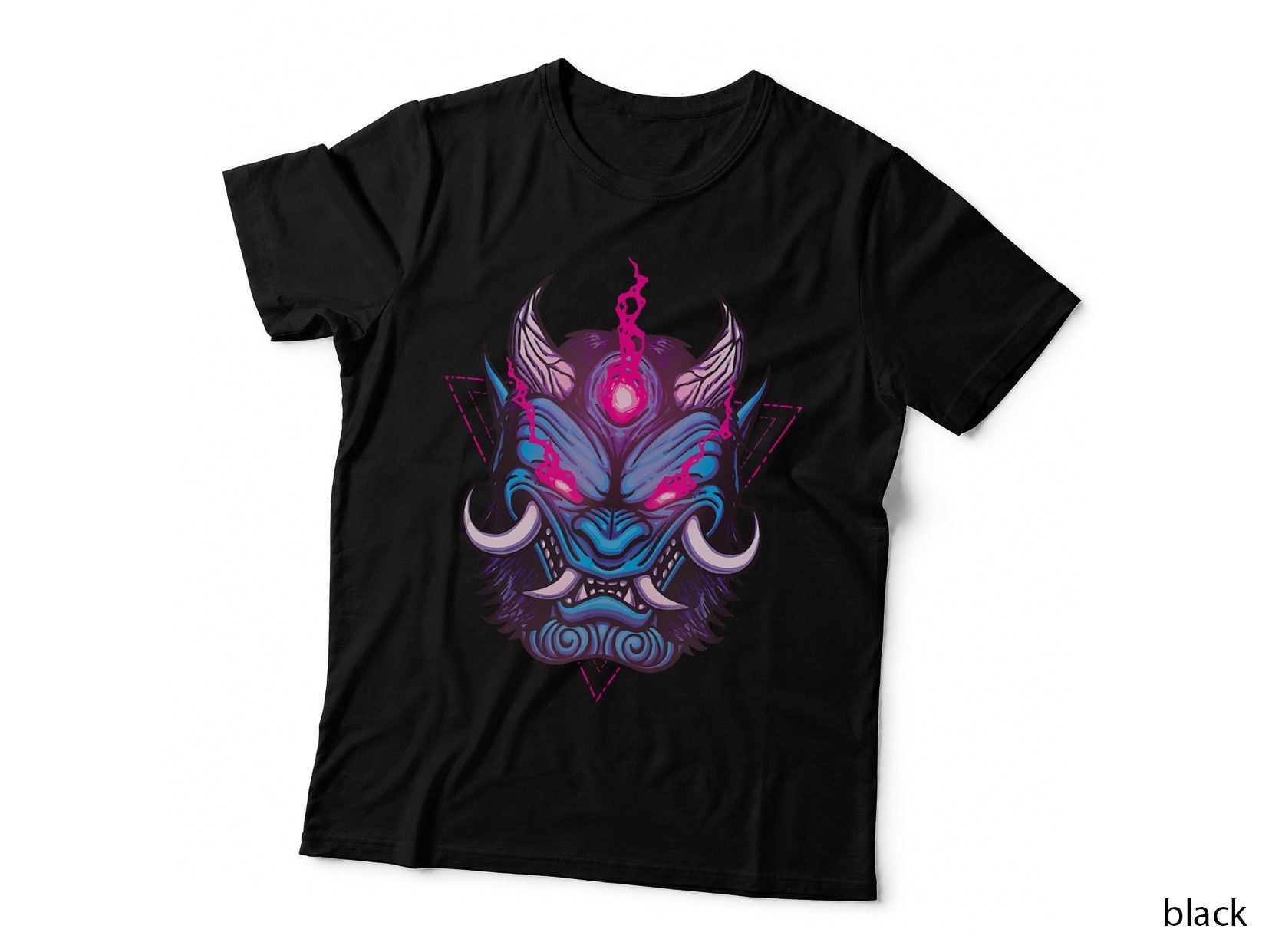 Japanese Oni Mask Demon Pastel Goth Harajuku Style Vaporwave T-Shirt