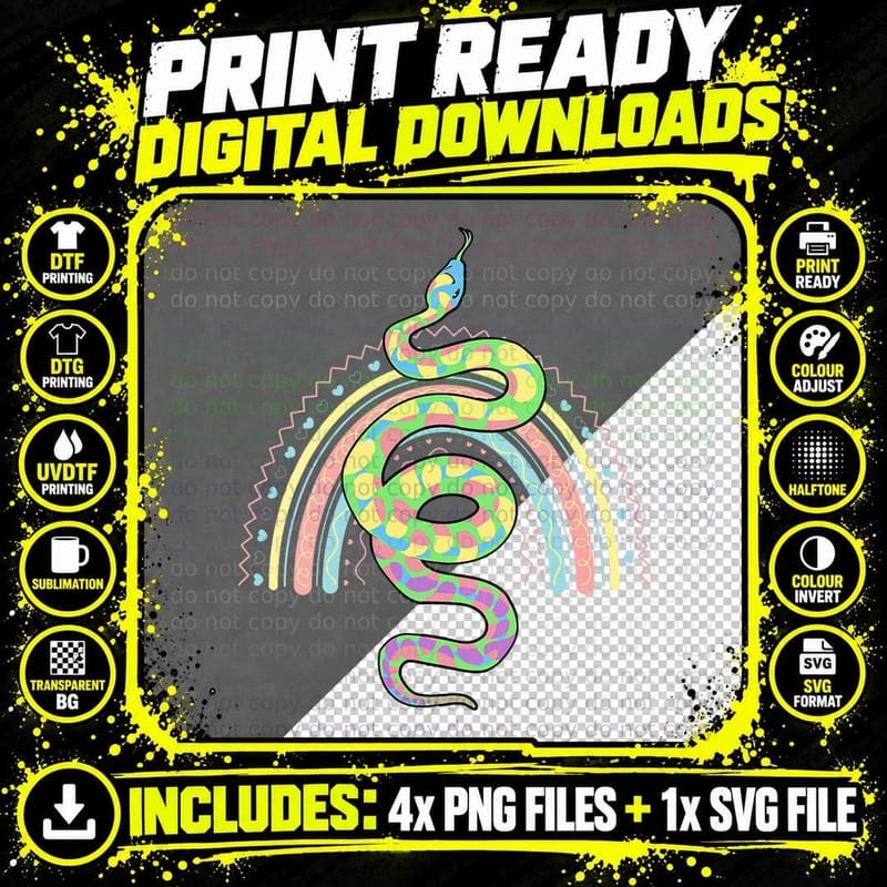 Japanese Reptile Animal Pastel Goth Aesthetic Predator Png SVG Digital Bundle