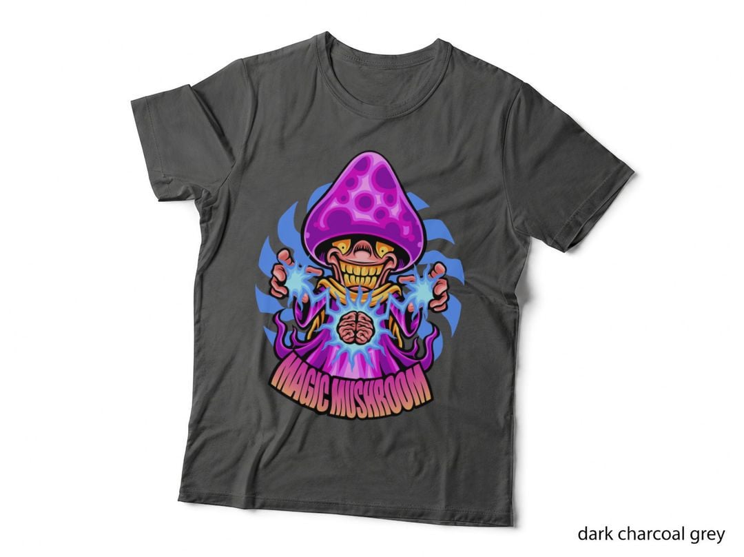 Magic Mushroom Skull Psychedelic Pink Trippy T-Shirt