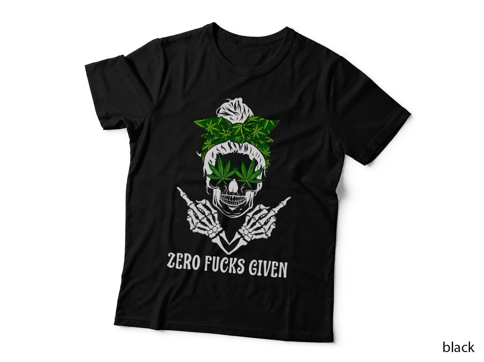 Men Women Weed Skull Cannabis Marijuana 420 THC Weed Lover T-Shirt