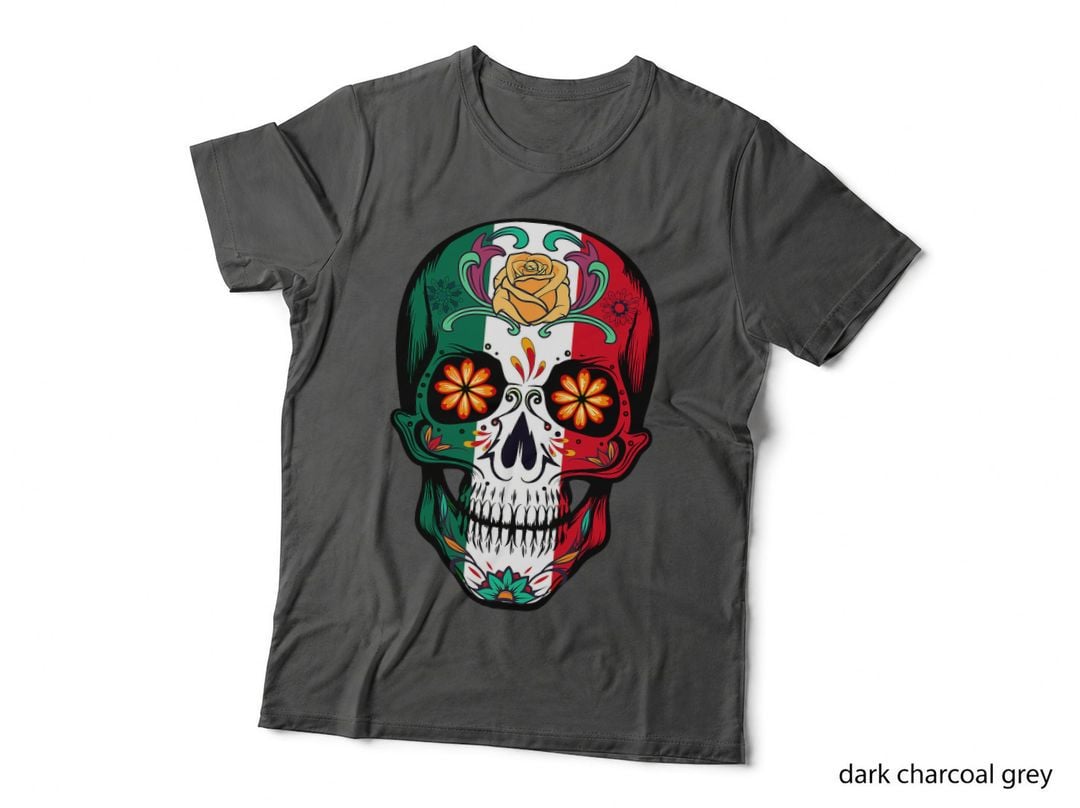 Mexico Skull Flag Mexico National Hispanic Heritage Month T-Shirt