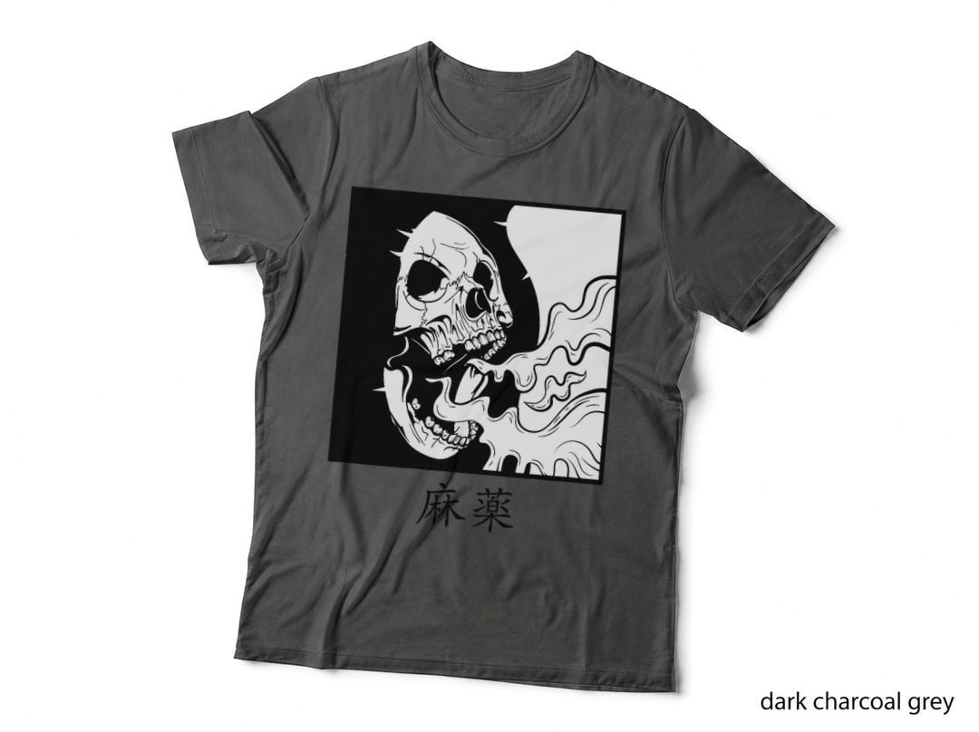 Minimalist Japanese T Shirt Skull Dope