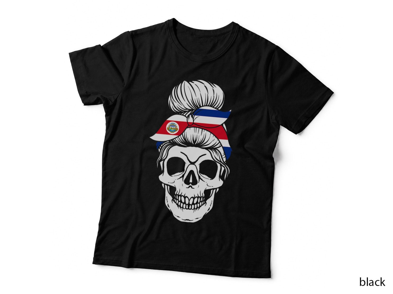Nationality Country Origin - Skull Flag Costa Rica T-Shirt