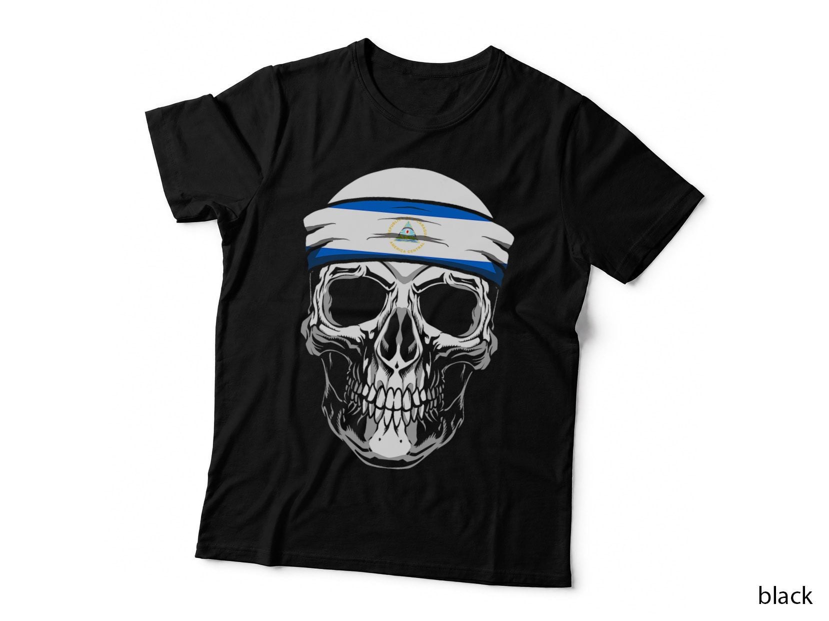 Nationality Country Origin - Skull Flag Nicaragua T-Shirt