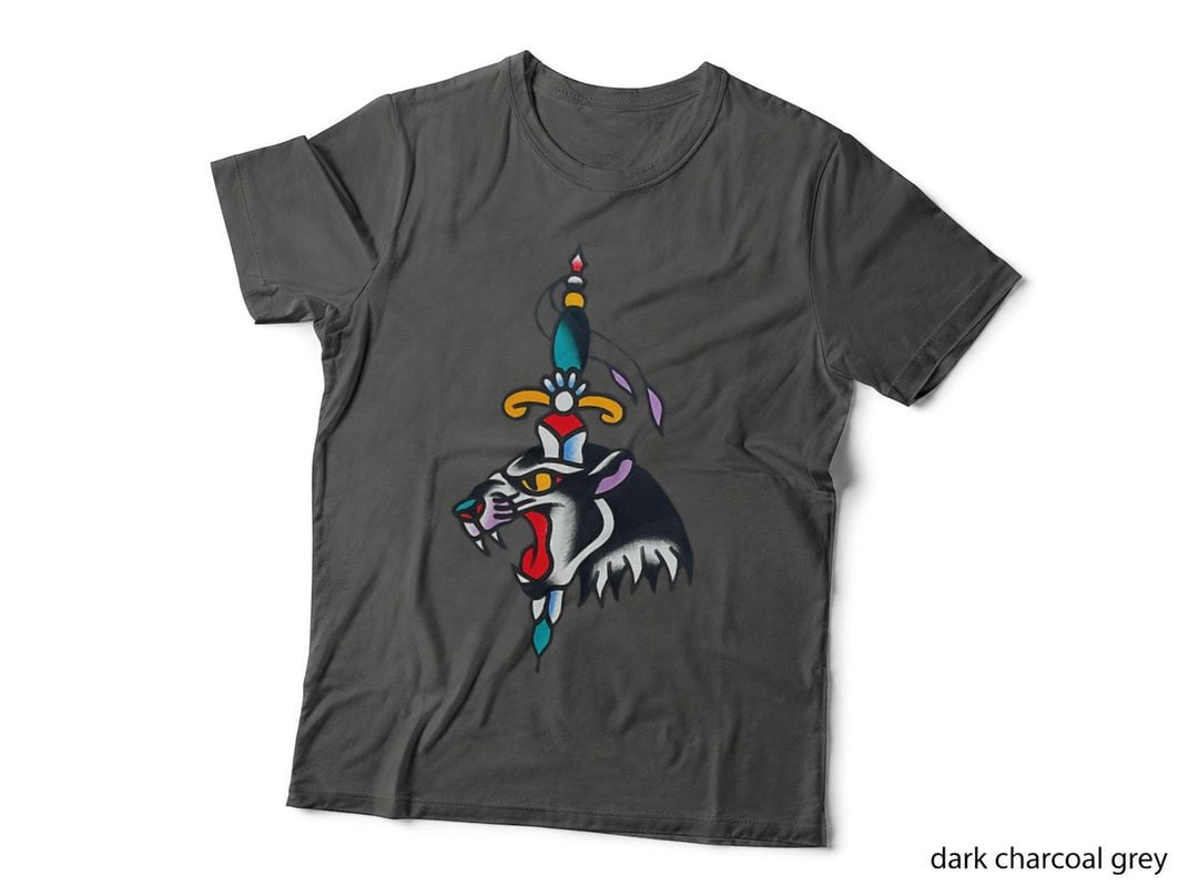 Panther Crest Neo Traditional Tattoo T-Shirt