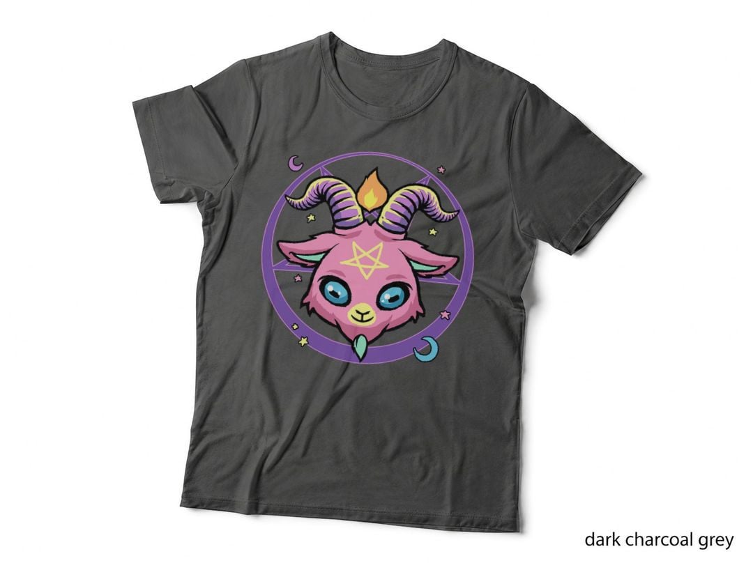 Pastel Goth Baphomet Pentagram 666 Evil Satanic Devil Occult T-Shirt