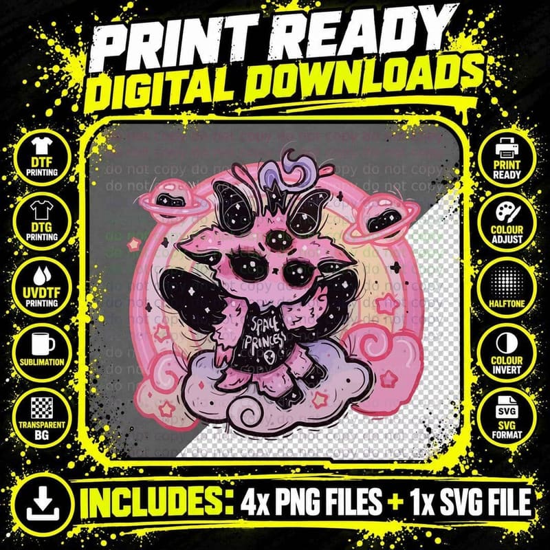 Pastel Goth Devilish Baby Baphomet T-Shirt Png SVG Digital Bundle