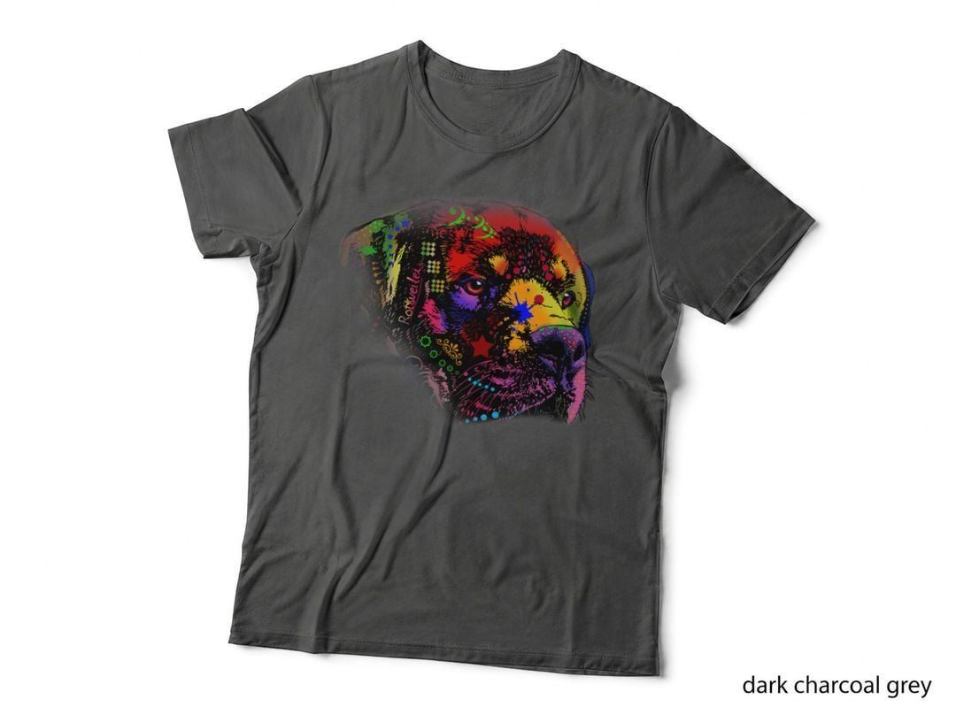 Rottweiler Rainbow Colors T-Shirt, Tattoo Style, Pet Lover Apparel