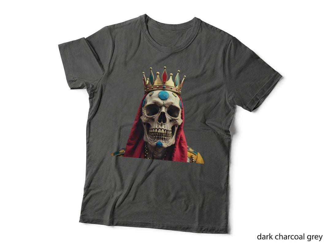 Royal Skull Red Hooded Cloak Gold Crown T-Shirt