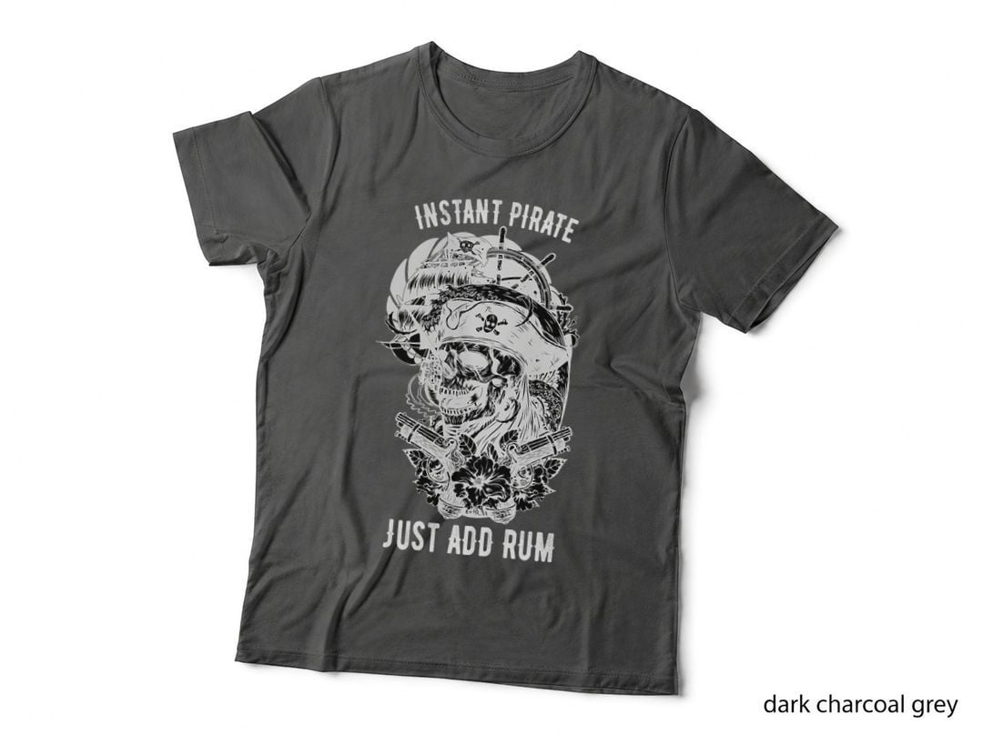 Rum Pirate Costume Instant Pirate Just Add Rum Tattoo Sketch T-Shirt