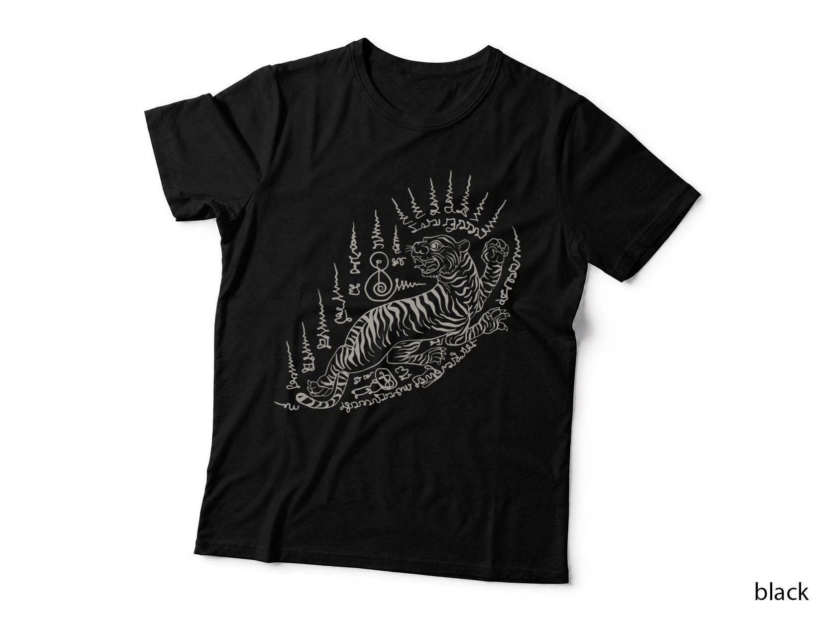 Sak Yant Thai Tattoo Powerful Tiger Magical Thailand Gift T-Shirt