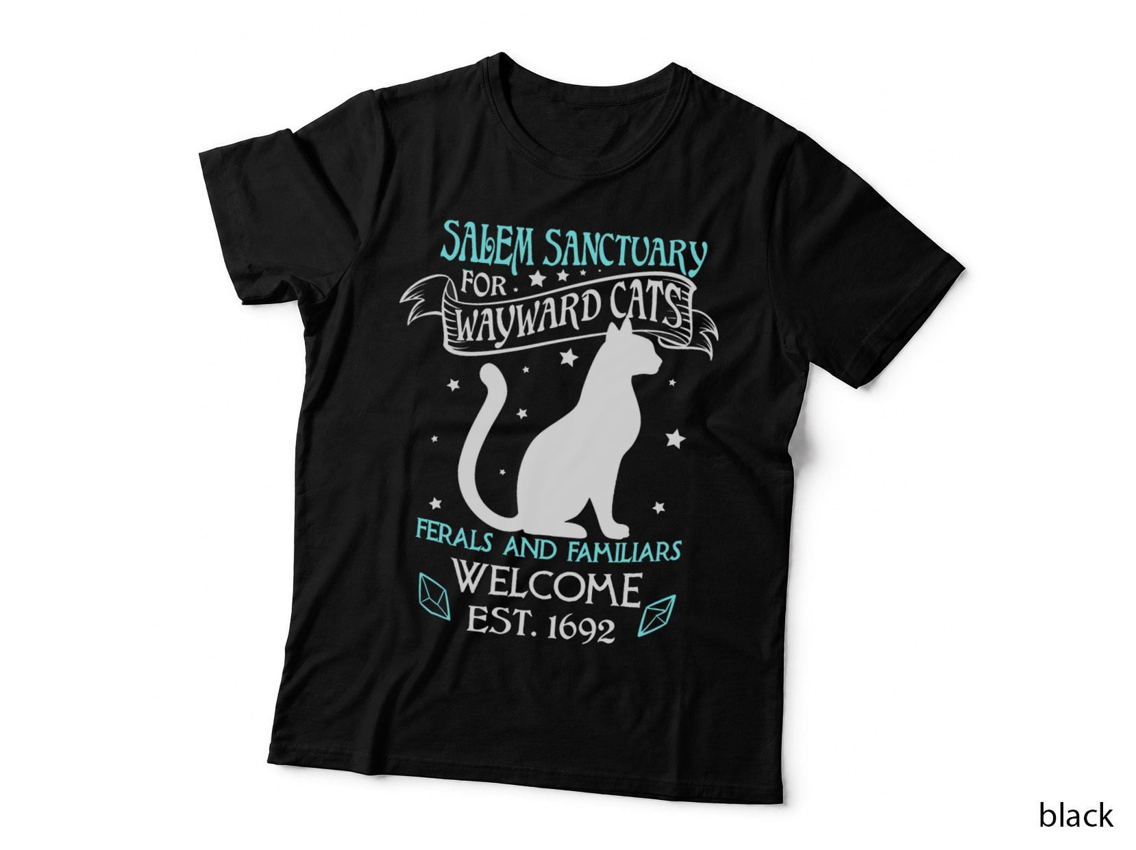 Salem Sanctuary for Wayward Cats T-Shirt, Witchy Gothic Style