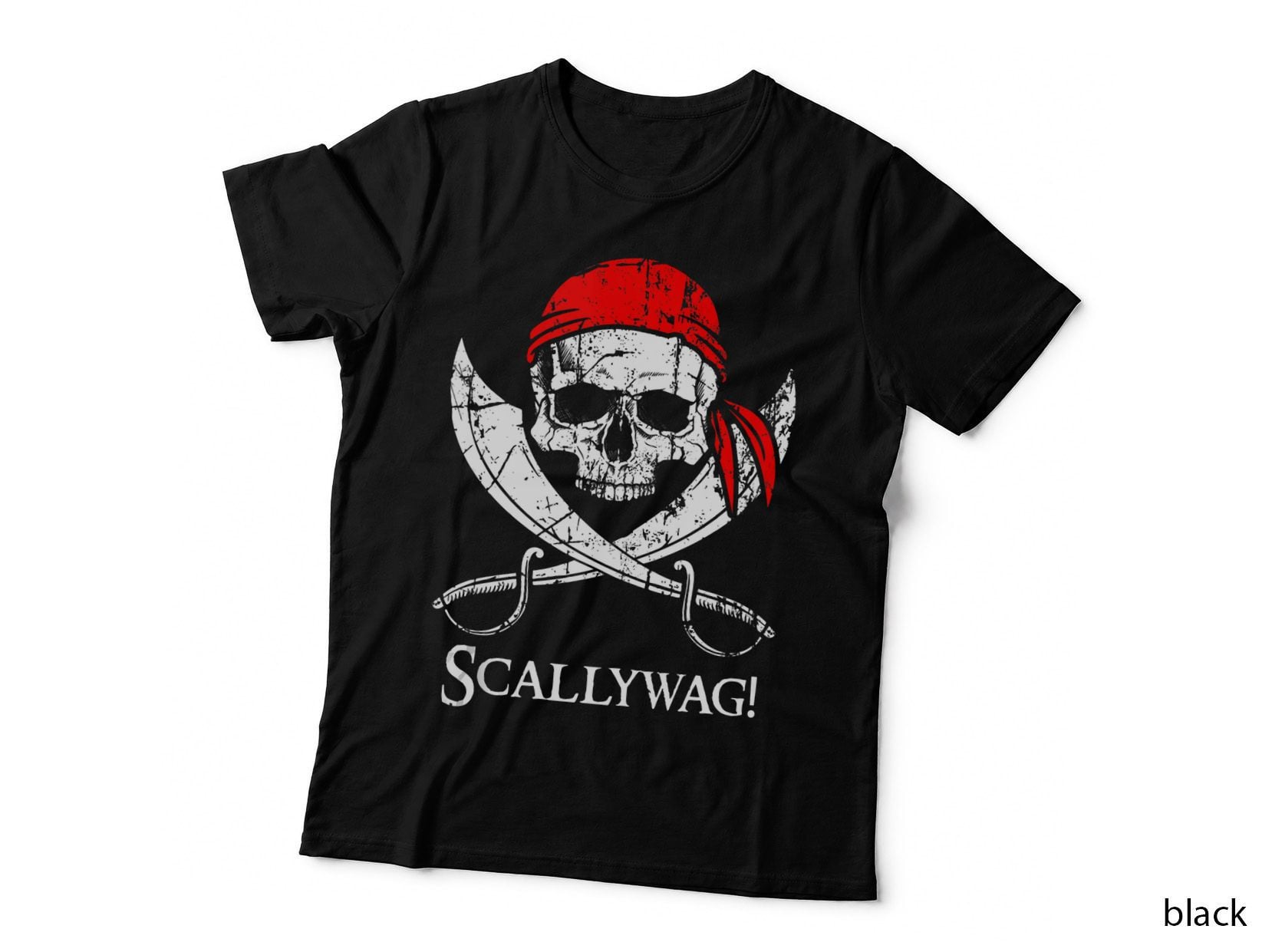 Scallywag! Pirate Saying Skull and Crossbones Flag T-Shirt