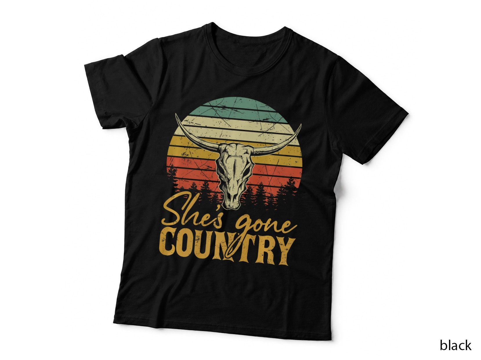 She's Gone Country Music Howdy Rodeo Western Bull Skull, Healthcare Gift T-Shirt