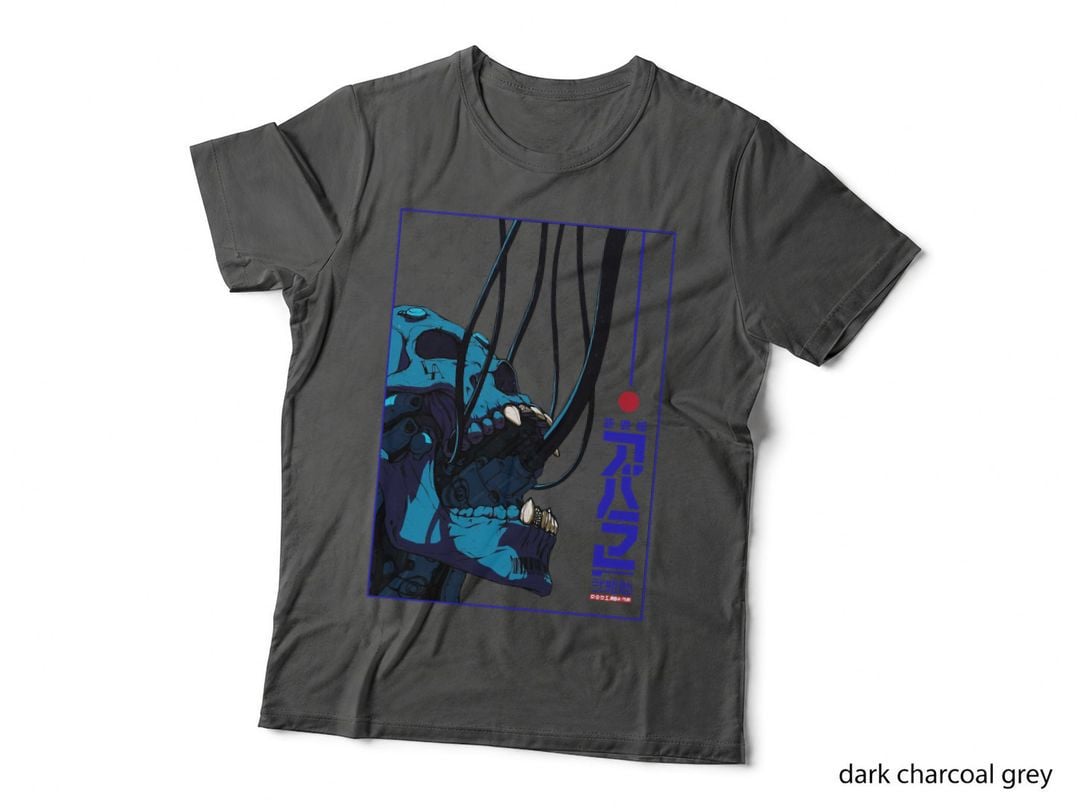 Skull Cyberpunk Cyborg Vaporwave Urban Style T-Shirt