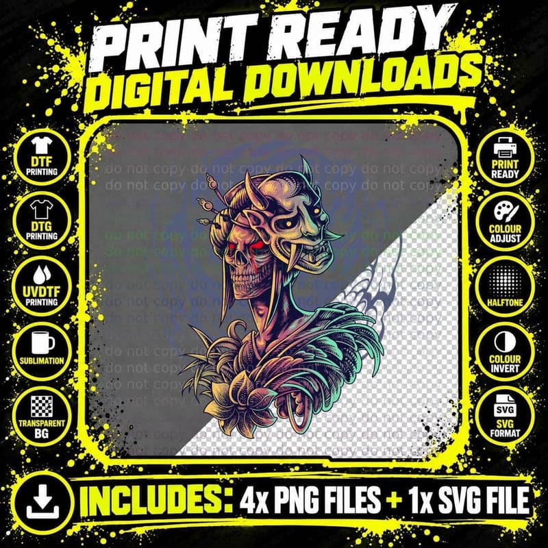 Skull Flowers Snakes Purple Gold T-Shirt Png SVG Digital Bundle