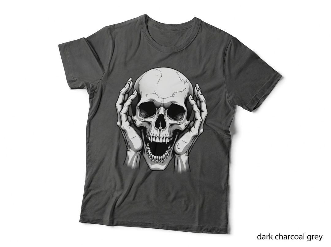 Skull Hands Breaking Through Gothic Dark Aesthetic Detailed Illustration T-Shirt