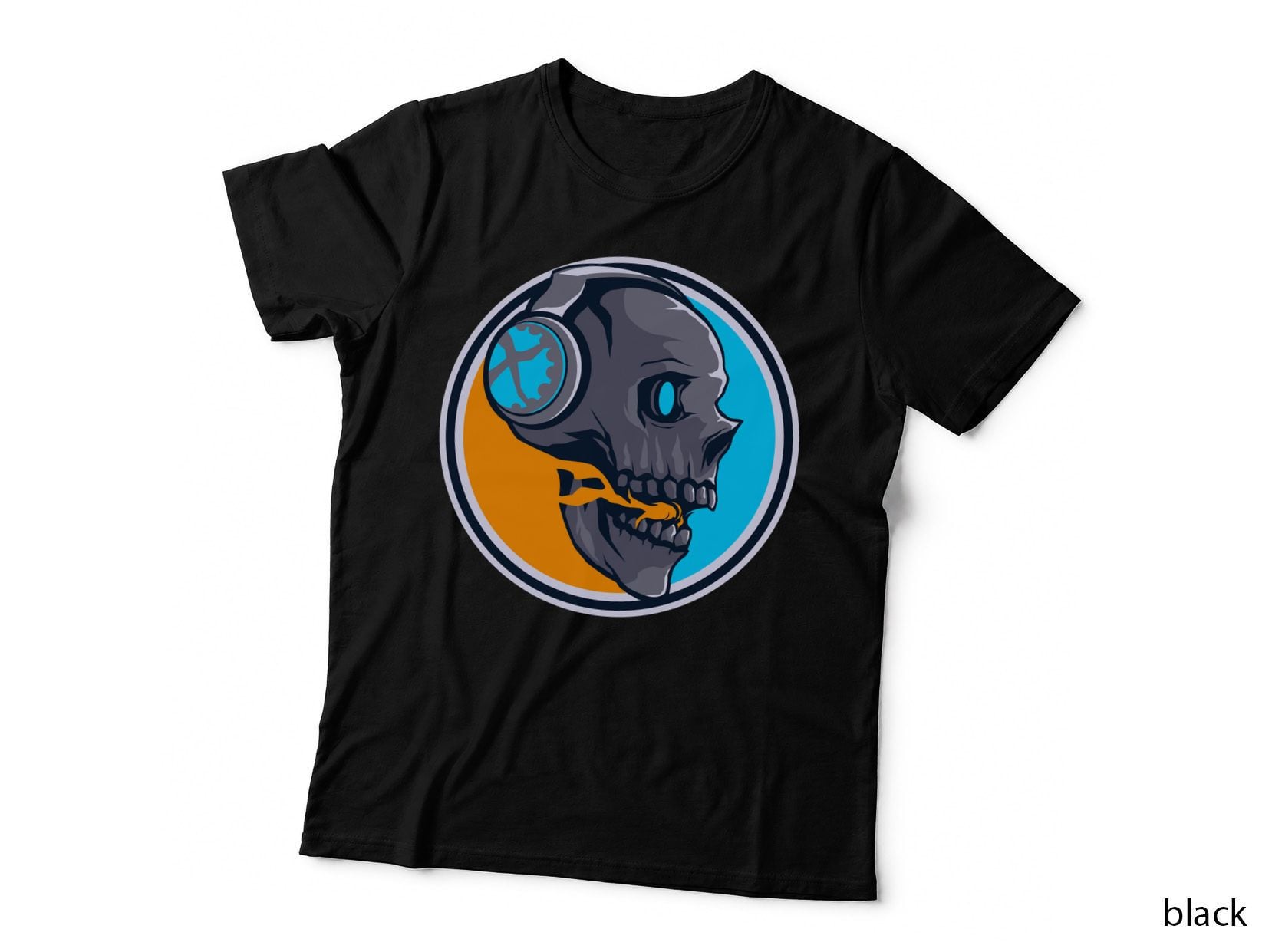 Skull Musician with Headphones Music Electronic Audio T-Shirt