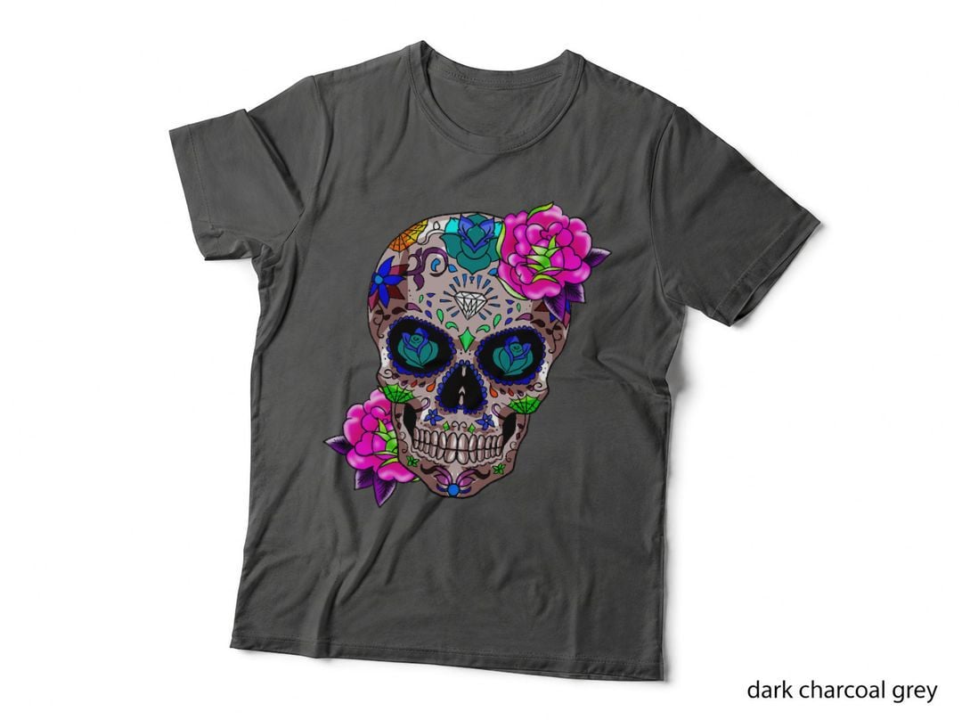 Sugar Skull Day of the Dead Cool Bone Head Skulls Gift Idea T-Shirt