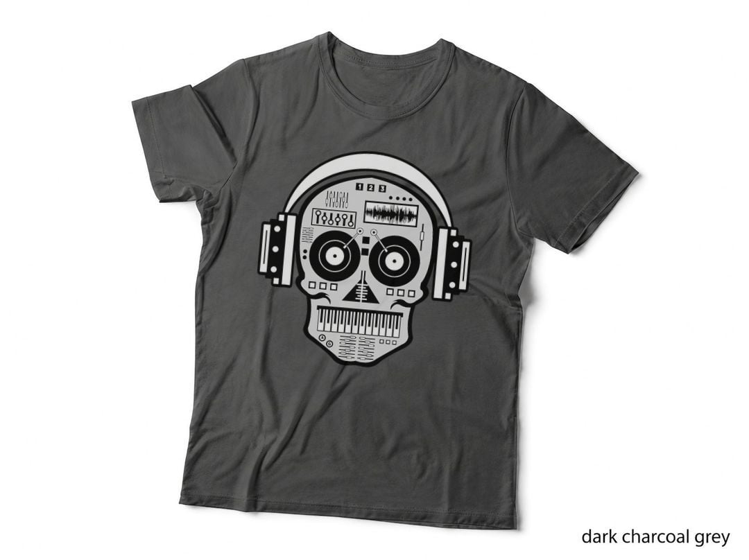 Sugarskull DJ Table Shirt Skull Disc Jockey Headphones T-Shirt