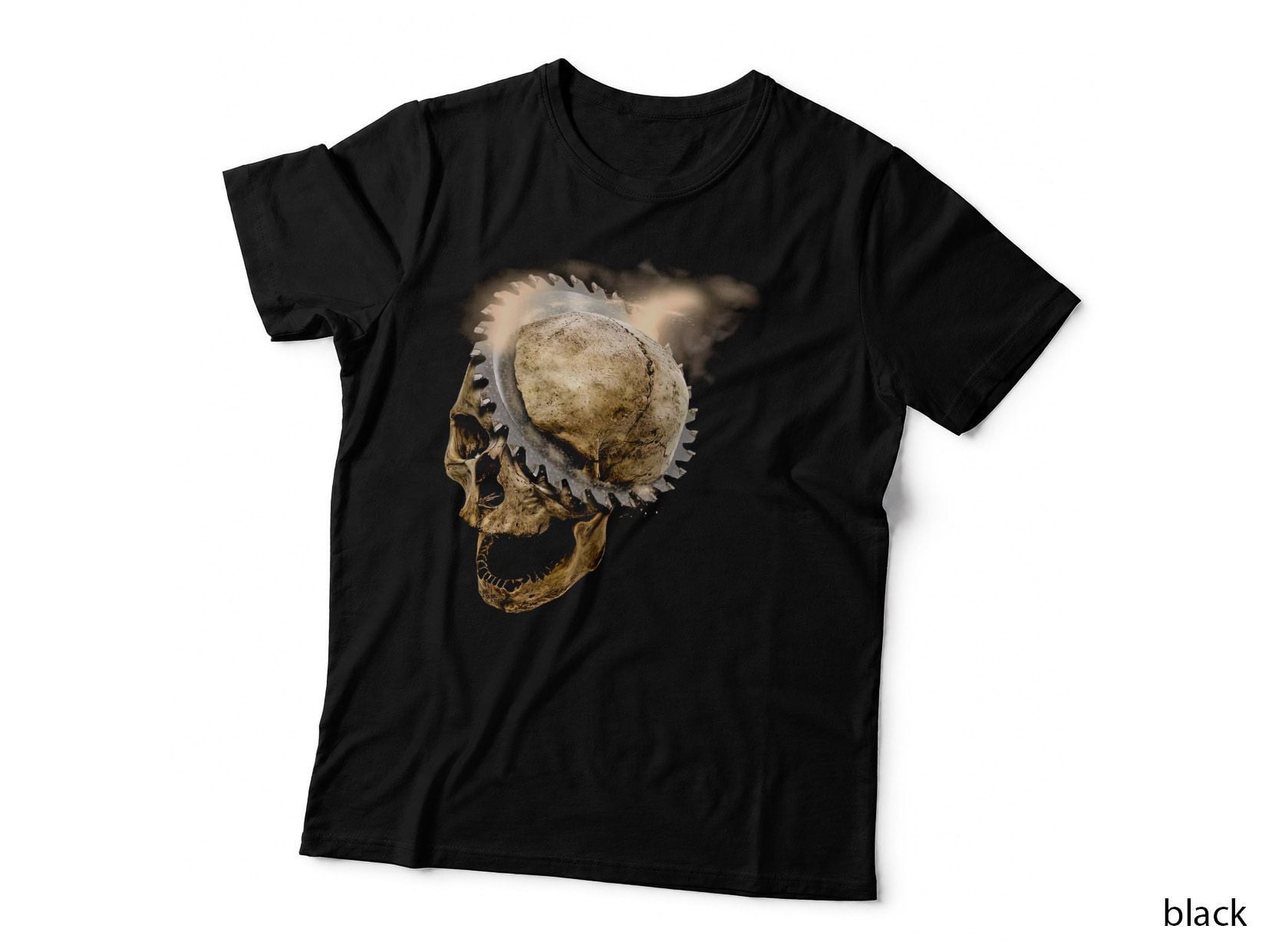 Tan Beige Skull Spikes Bone Protrusions Anatomical T-Shirt