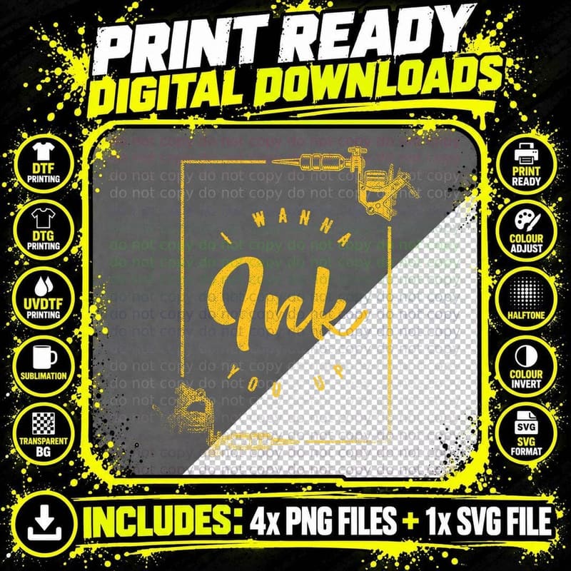 Tattoo Artist Gift Idea, Tattooist Tatted Ink up T-Shirt Png SVG Digital Bundle