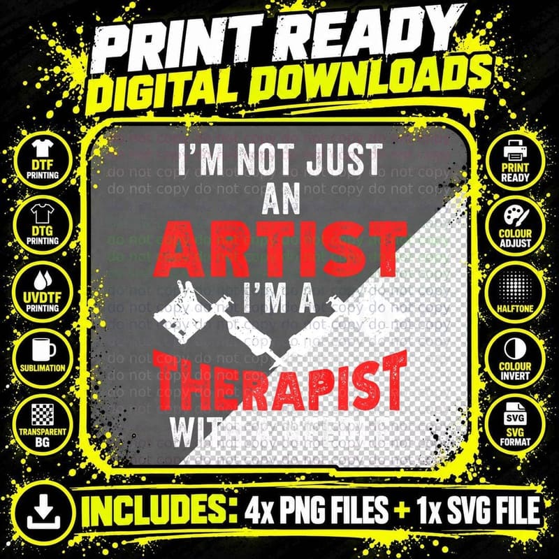 Tattoo Artist Job Art Lovers Tattoo Gun Inks Tattooist Png SVG Digital Bundle