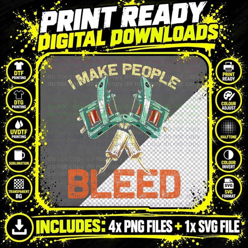 Tattoo Artist Tattoo T-Shirt, Tattoo Art Design Png SVG Digital Bundle