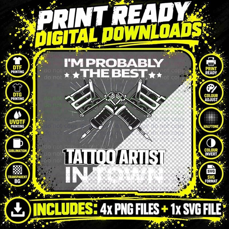 Tattoo Artist Tattooer - Tattoos Tattooist T-Shirt Png SVG Digital Bundle