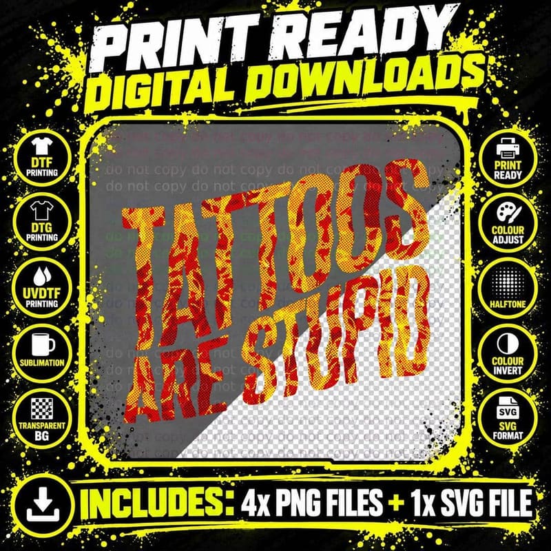 Tattoo Tattooed Tattooing Shop Ink Art - Tattoos Are Png SVG Digital Bundle