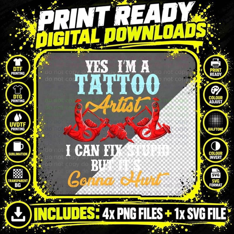 Tattoo for a Lover of Ink and Tattoo Artist T-Shirt Png SVG Digital Bundle