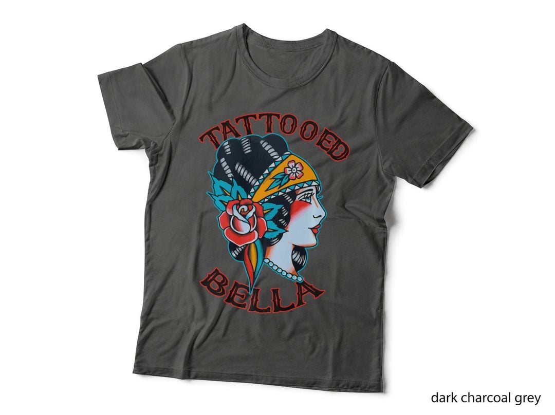 Tattooed Bella Traditional Style Tattoo, Fan T-Shirt