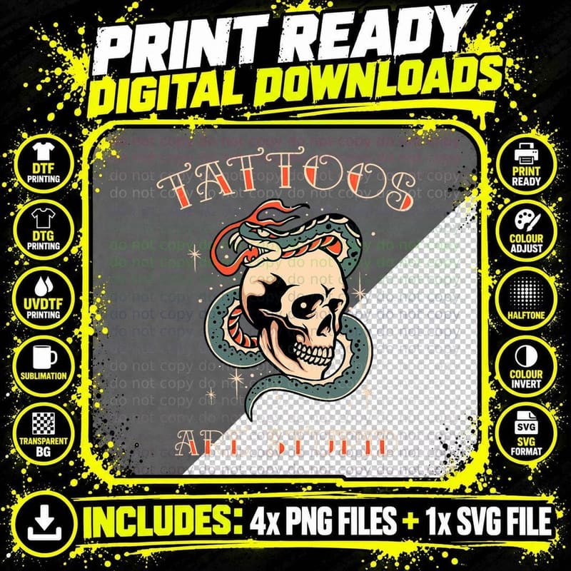 Tattoos Are Stupid Tattoo Artist T-Shirt Png SVG Digital Bundle