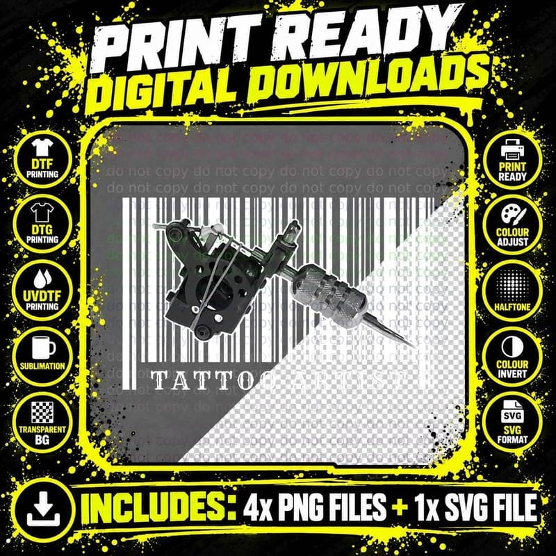 Tattoos Shop Tattooed Skin Ink Tattooing - Tattoo Artist Png SVG Digital Bundle