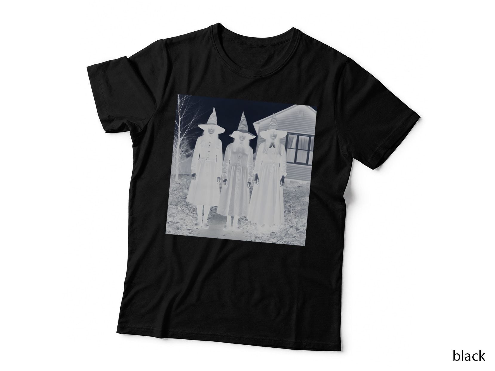 Three Witchy Women Black White Gothic Witches T-Shirt