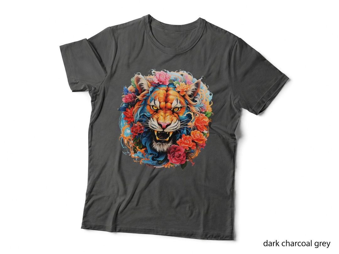 Tiger and Flowers Tattoo Art Lovers T-Shirt