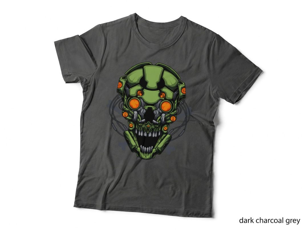 Toxic Skull Cyberpunk Neon Green Tech T-Shirt
