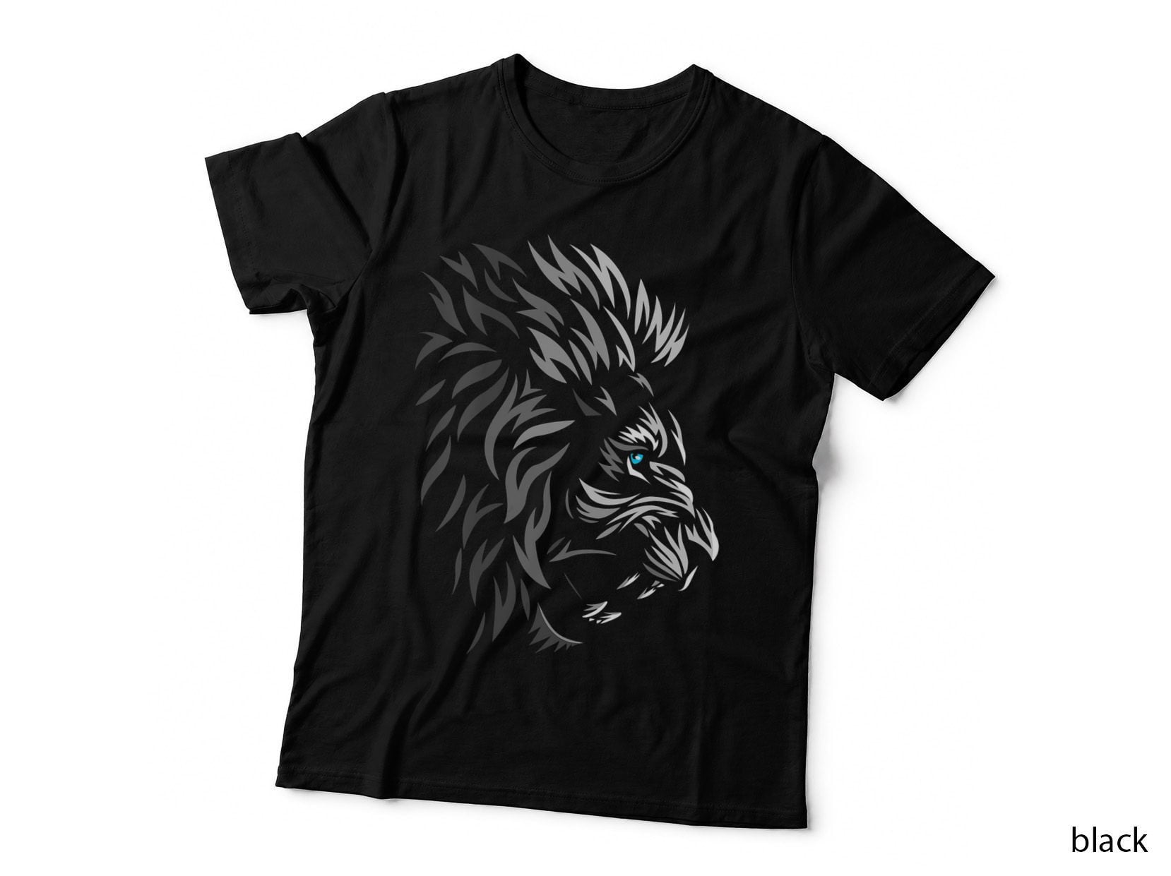Tribal Lion Profile Tattoo Style Cute, Ink T-Shirt