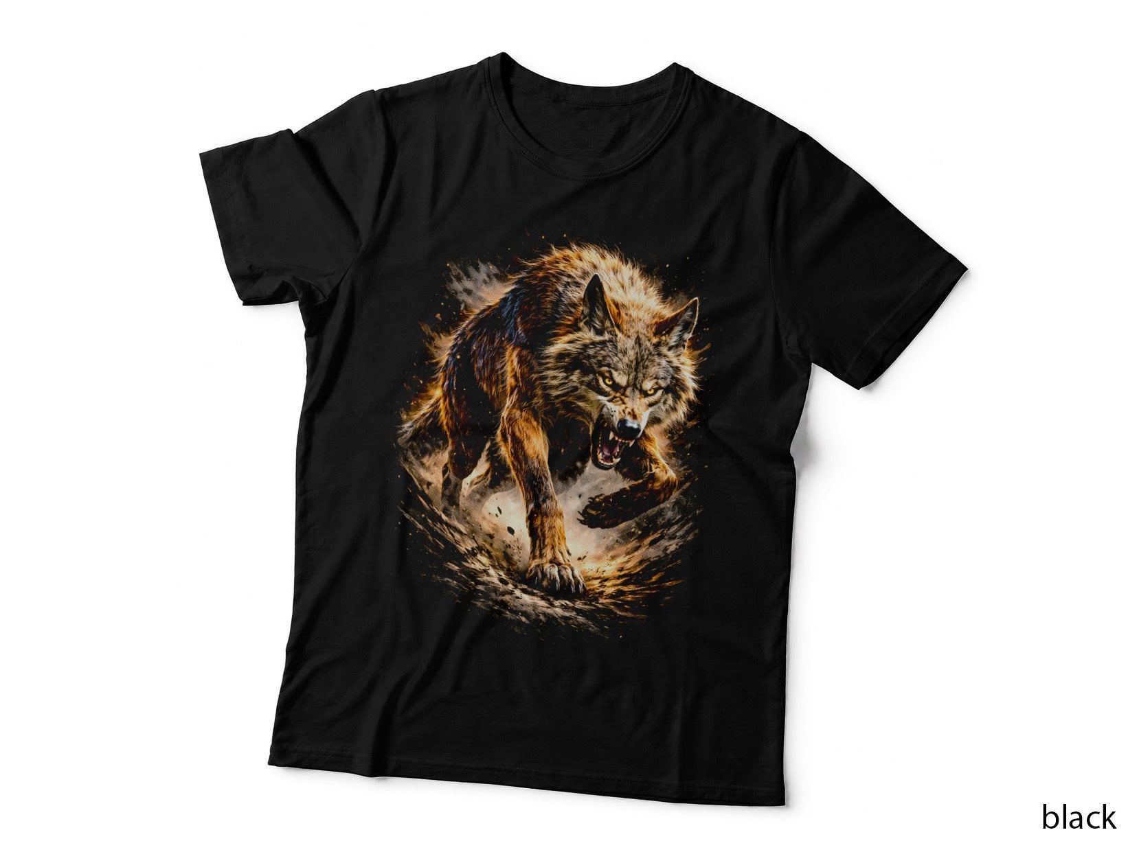 Werewolf T-Shirt, Halftone Fire Werewolf Graphic Tee, Gothic Monster Shirt
