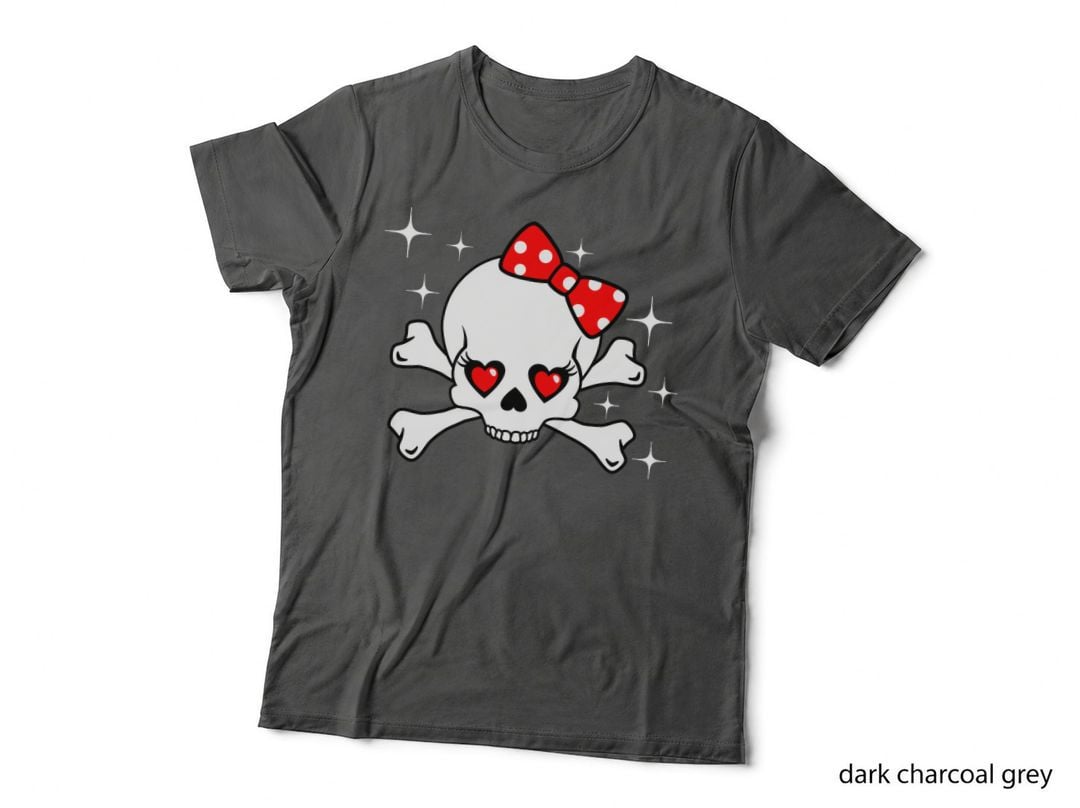 Women & Girls Cute Pirate Skull Crossbones T-Shirt