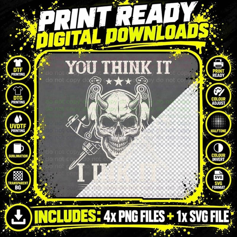 You Think It I Ink It Tattoo T-Shirt Png SVG Digital Bundle