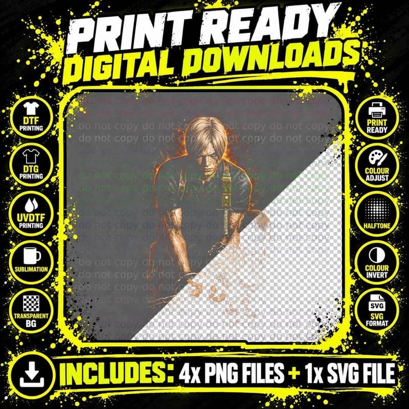 Ada Wong FBI T-Shirt, Halftone Resident Evil Agent Png SVG Digital Bundle