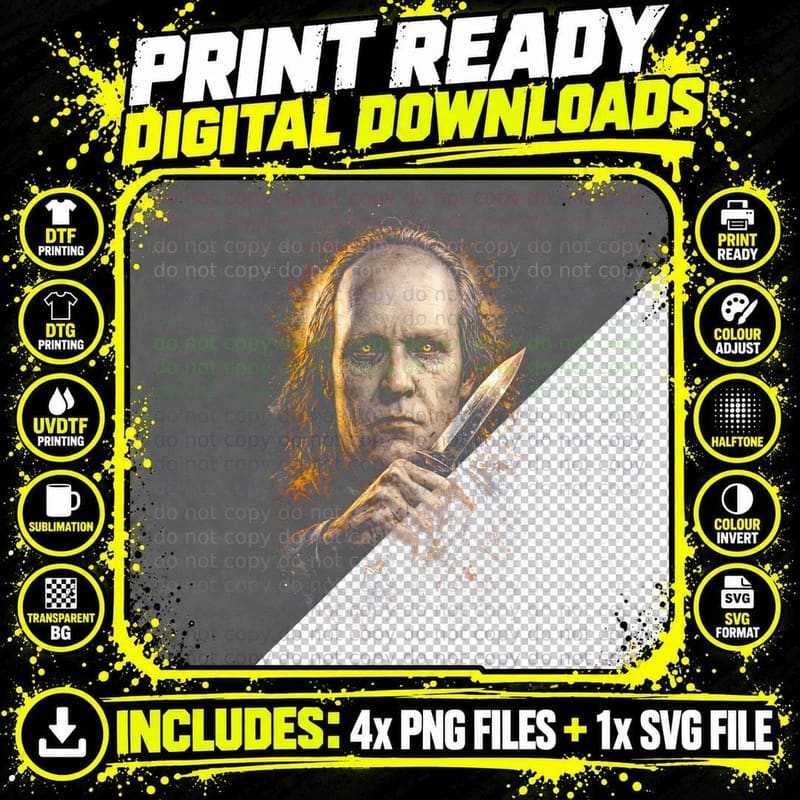 Albert Wesker T-Shirt, Halftone Resident Evil Villain Png SVG Digital Bundle
