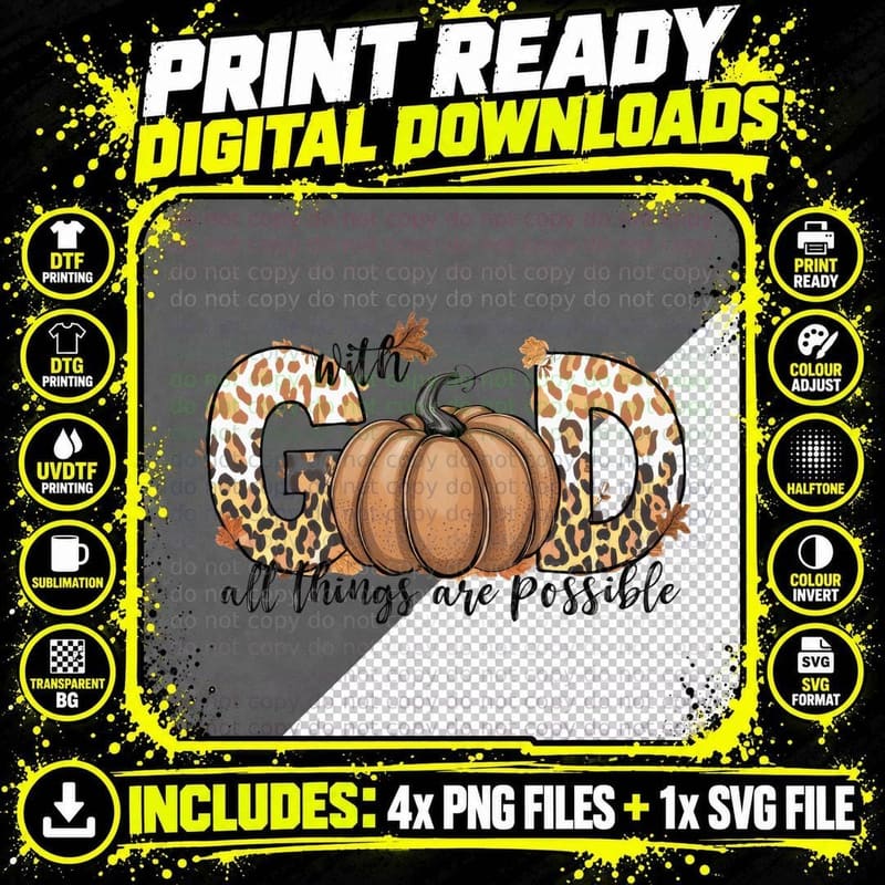All Things Are Possible Fall T-Shirt Png SVG Digital Bundle