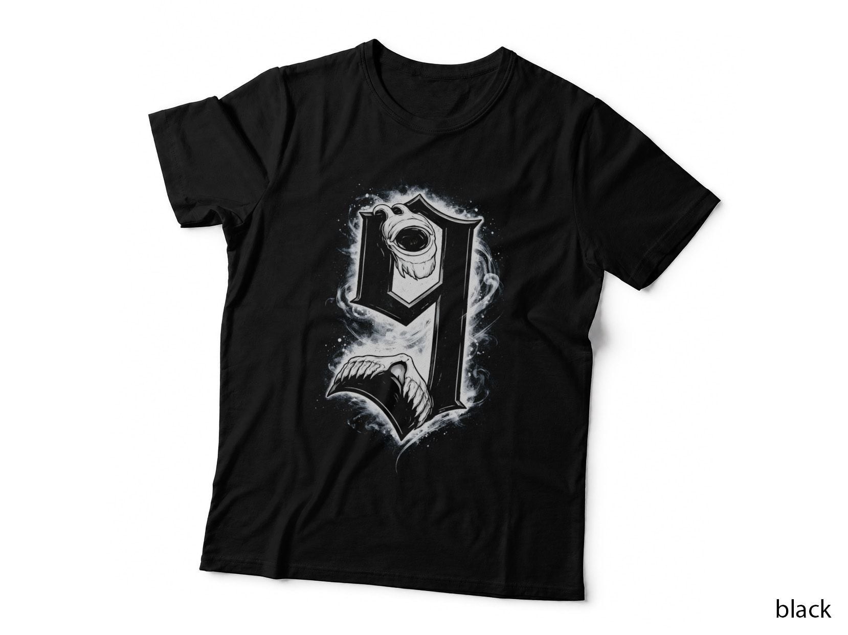 Anime Ghost Beast T-Shirt, Halftone Skull Wolf Spirit Graphic Tee