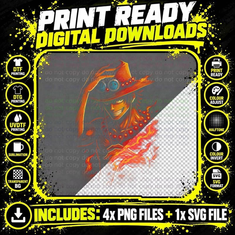 Anime Skeleton Musician T-Shirt, Halftone Afro Skull Png SVG Digital Bundle
