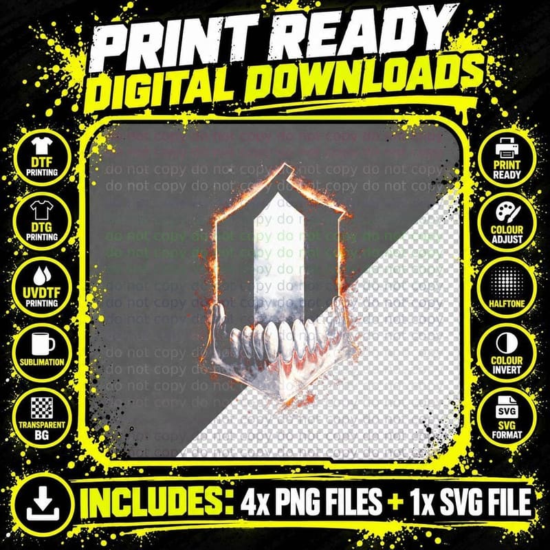 Anime Skeleton Spirit T-Shirt, Halftone Ghost Skull Png SVG Digital Bundle
