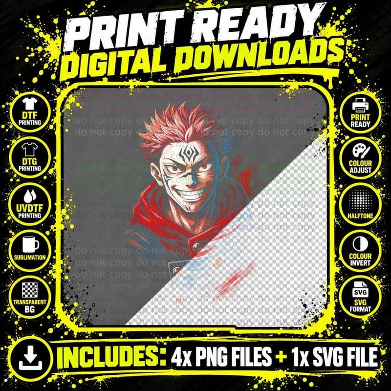 Anime Skeleton Wraith T-Shirt, Halftone Blue Skull Png SVG Digital Bundle