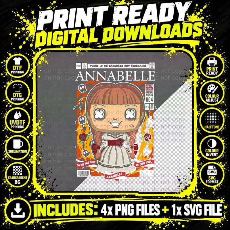 Annabelle There Is No Darkness but Ignorance May God Png SVG Digital Bundle